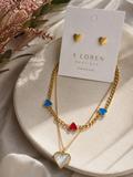 Set de collar y aretes de corazón