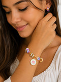Set de Pulsera y Pantallas para Mujer, Joyería Dorada con Corazón, Acero Inoxidable