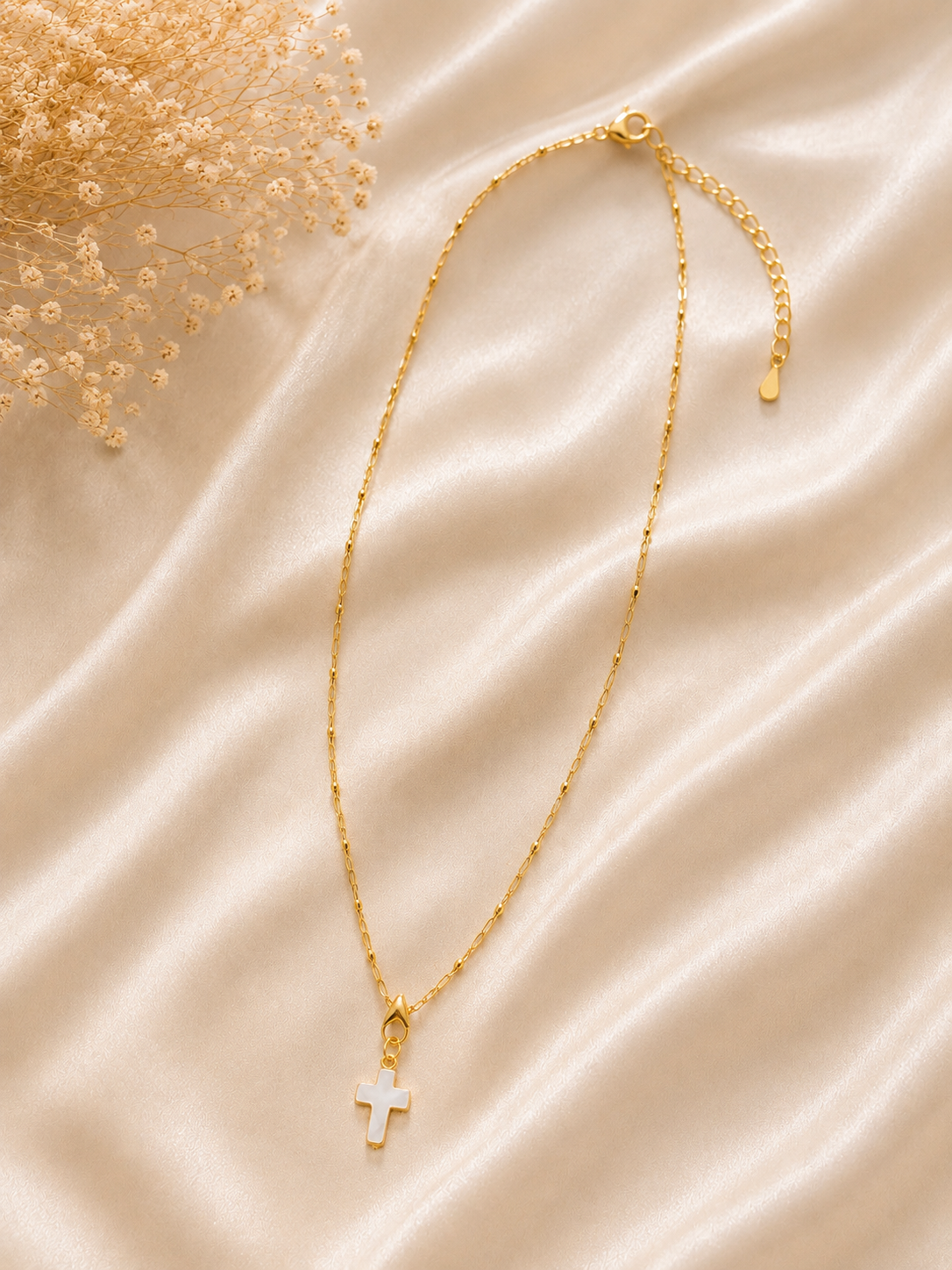 Collar de Cruz Dorado para Mujer, Joyería Cristiana, Acero Inoxidable